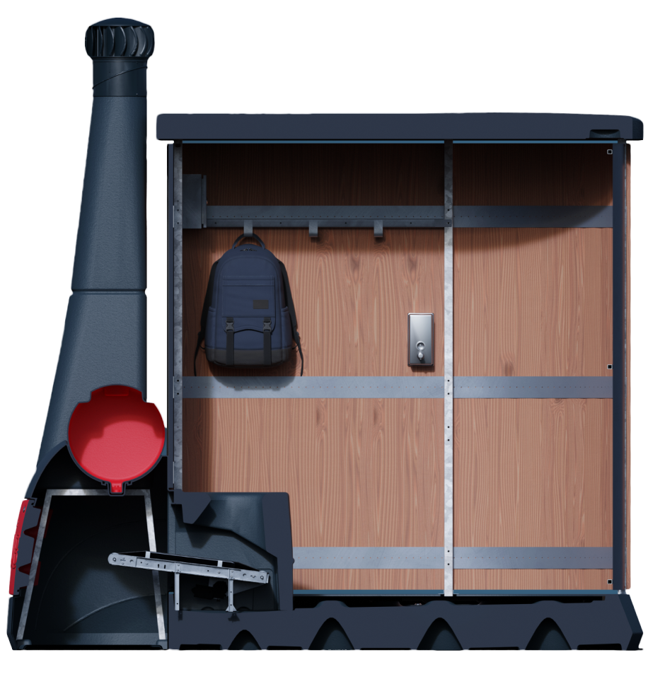 Kaab™ Kazuba™ Bumper relocatable dry toilet diagram