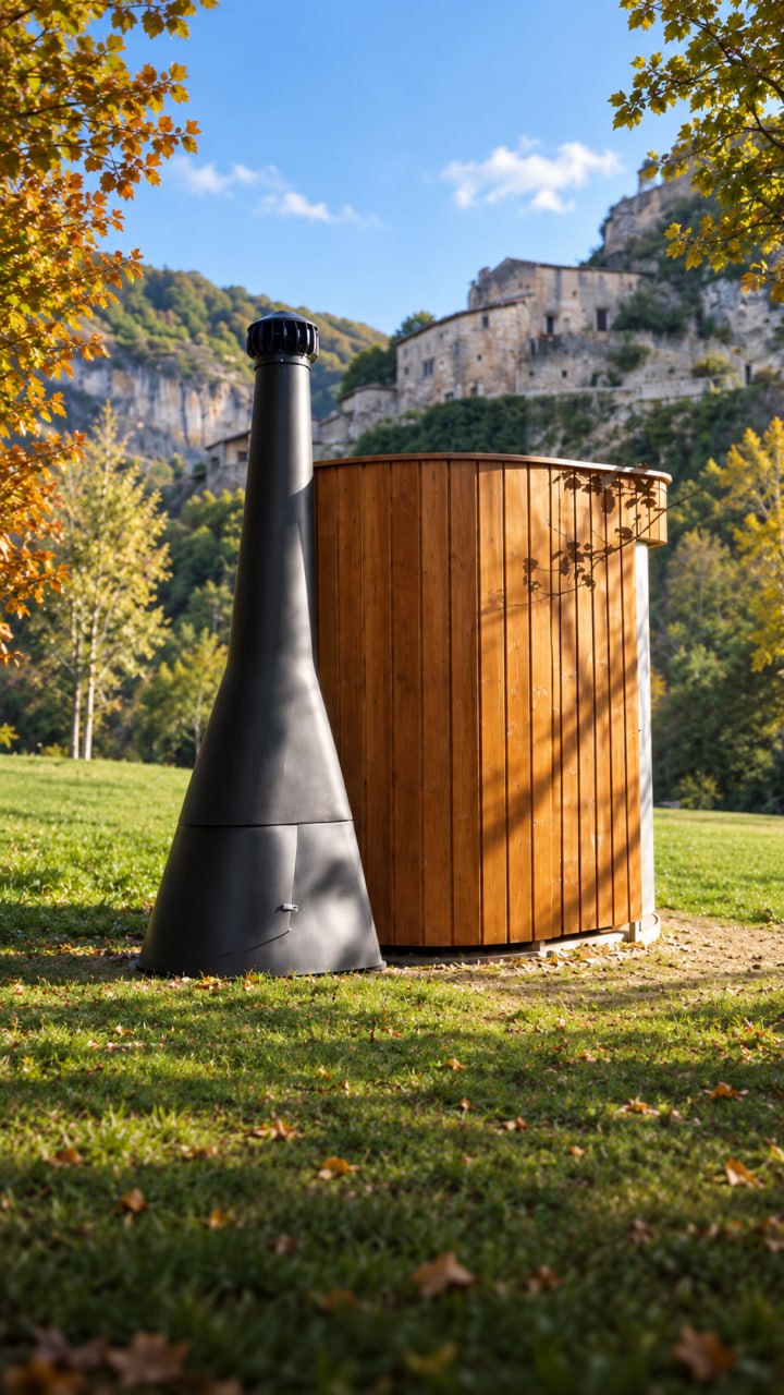 Kazuba™ dry toilet building in a heritage park setting